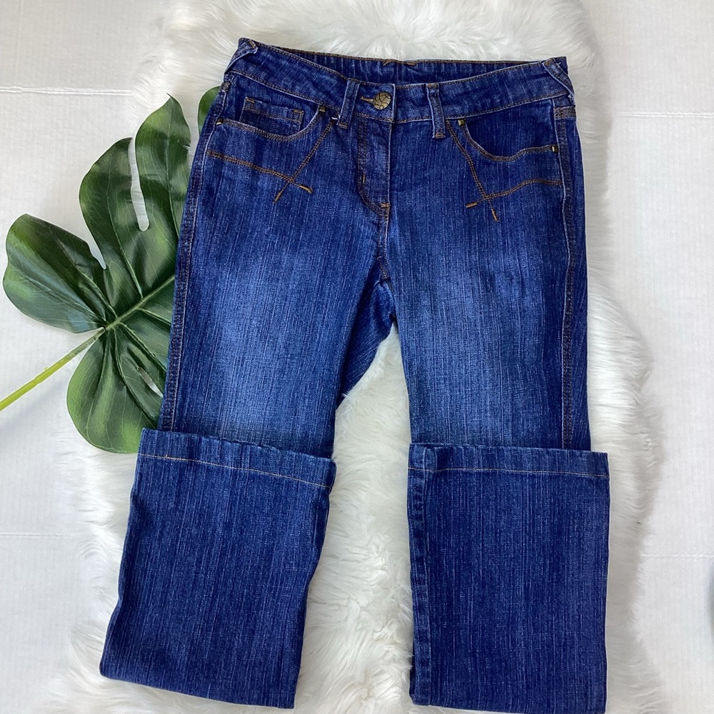 Vintage Y2K Low Rise Jeans Suede Pockets Chi by Falchi Blue Boot Cut Jeans 6 - Picture 6 of 12